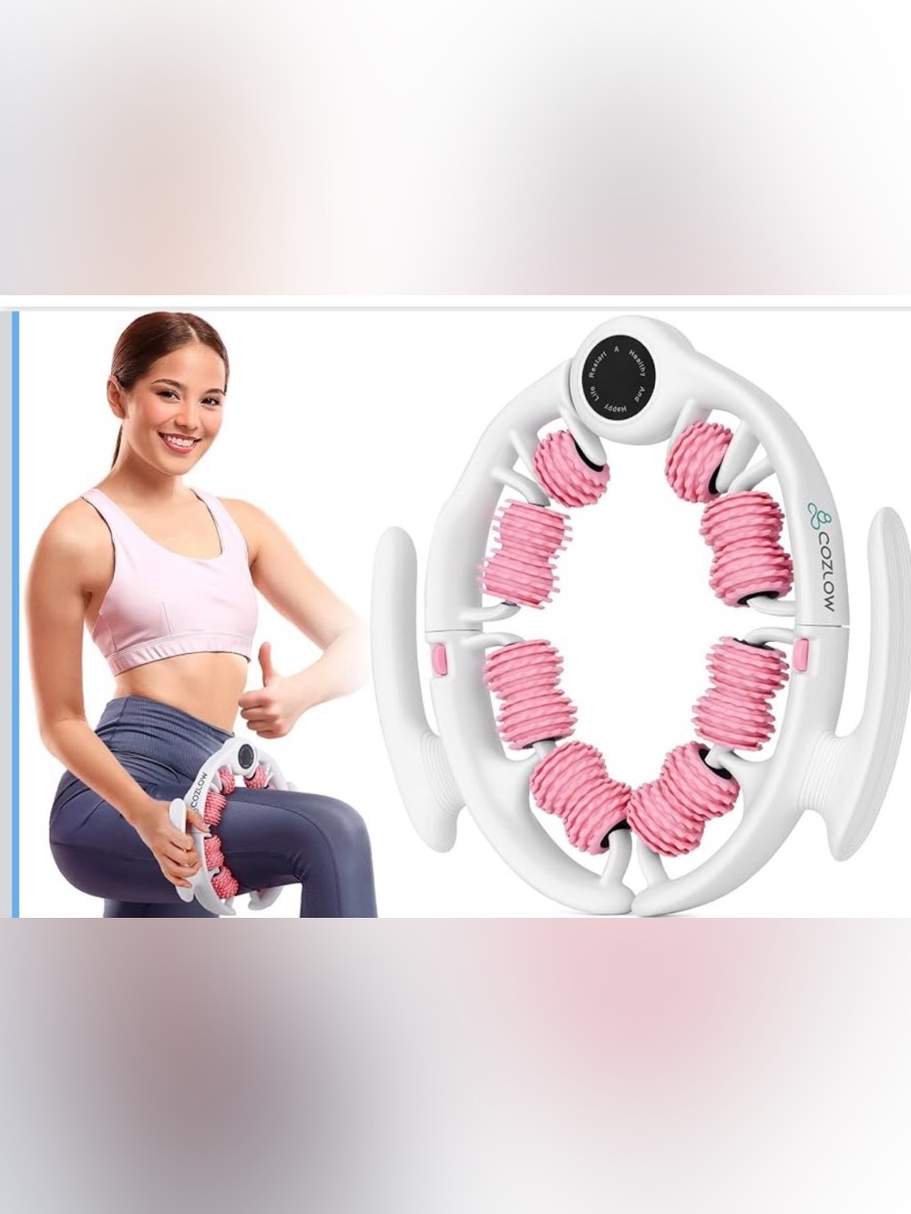 New Open Box Cellulite Massage Roller, Pink, Anti Cellulite Massager, Detachable